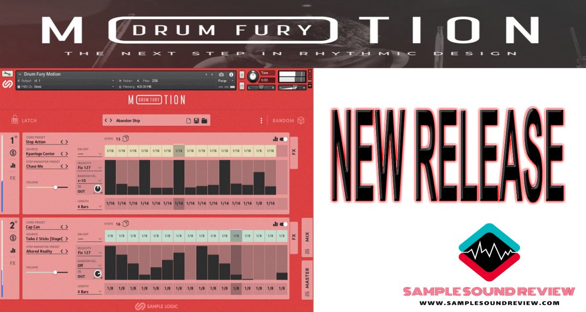 NEW RELEASE: DRUM FURY MOTION by SAMPLE LOGIC samplesoundreview.com/2023/06/new-re… 
🎹🥁
#drumfurymotion #samplelogic #newrelease #musicproduction #composer #musicproducer #kontakt #samplelibrary #drums #producerlife #audio #deals #deal