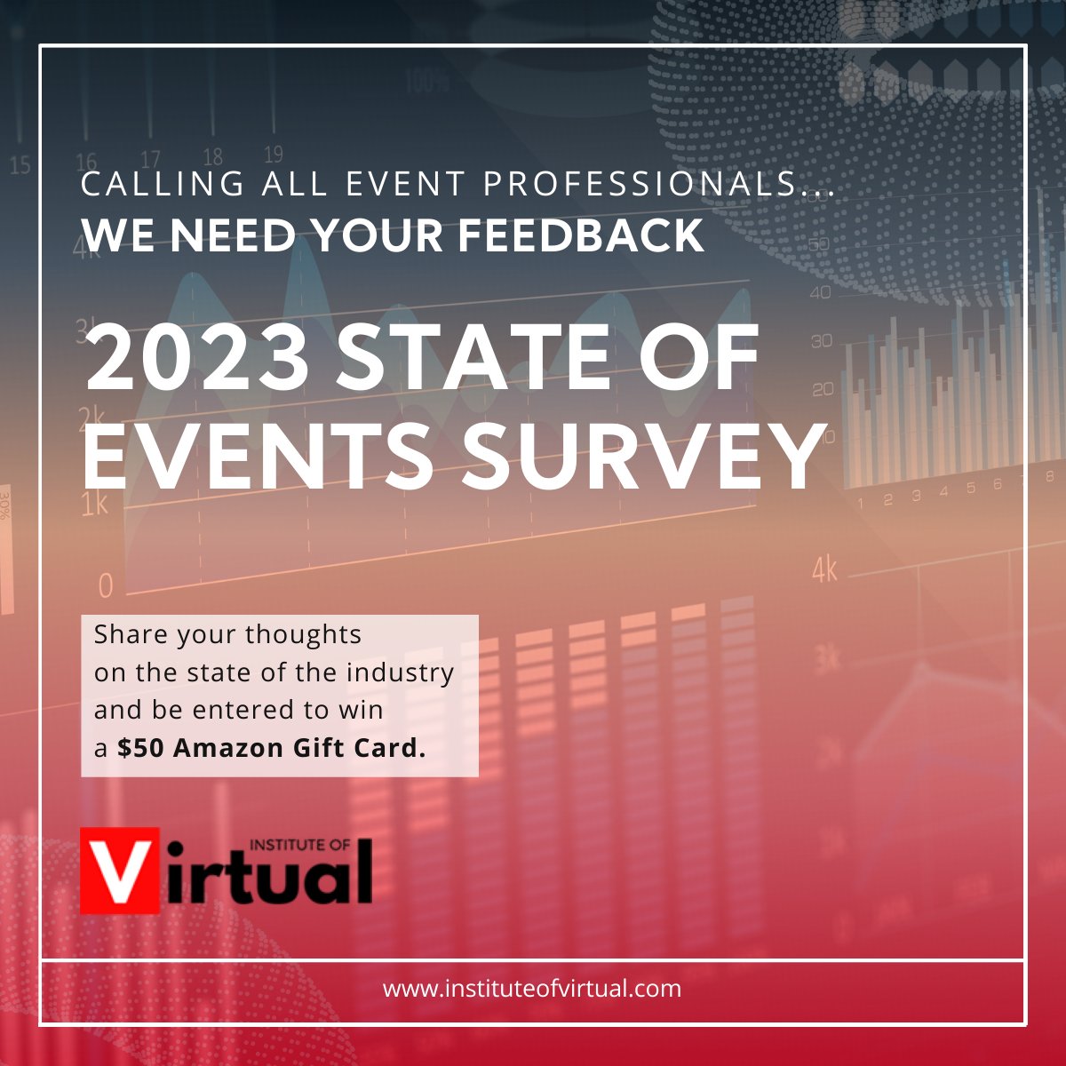 One day to go.. don't miss out on the State of #Events Survey 2023.

Just by participating in the 3-minute survey, you'll be entered to a raffle for a $50 Amazon gift card. Click Here: lnkd.in/eYc23656

#eventprofs #meetings #eventmarketing #eventproducers #eventtech