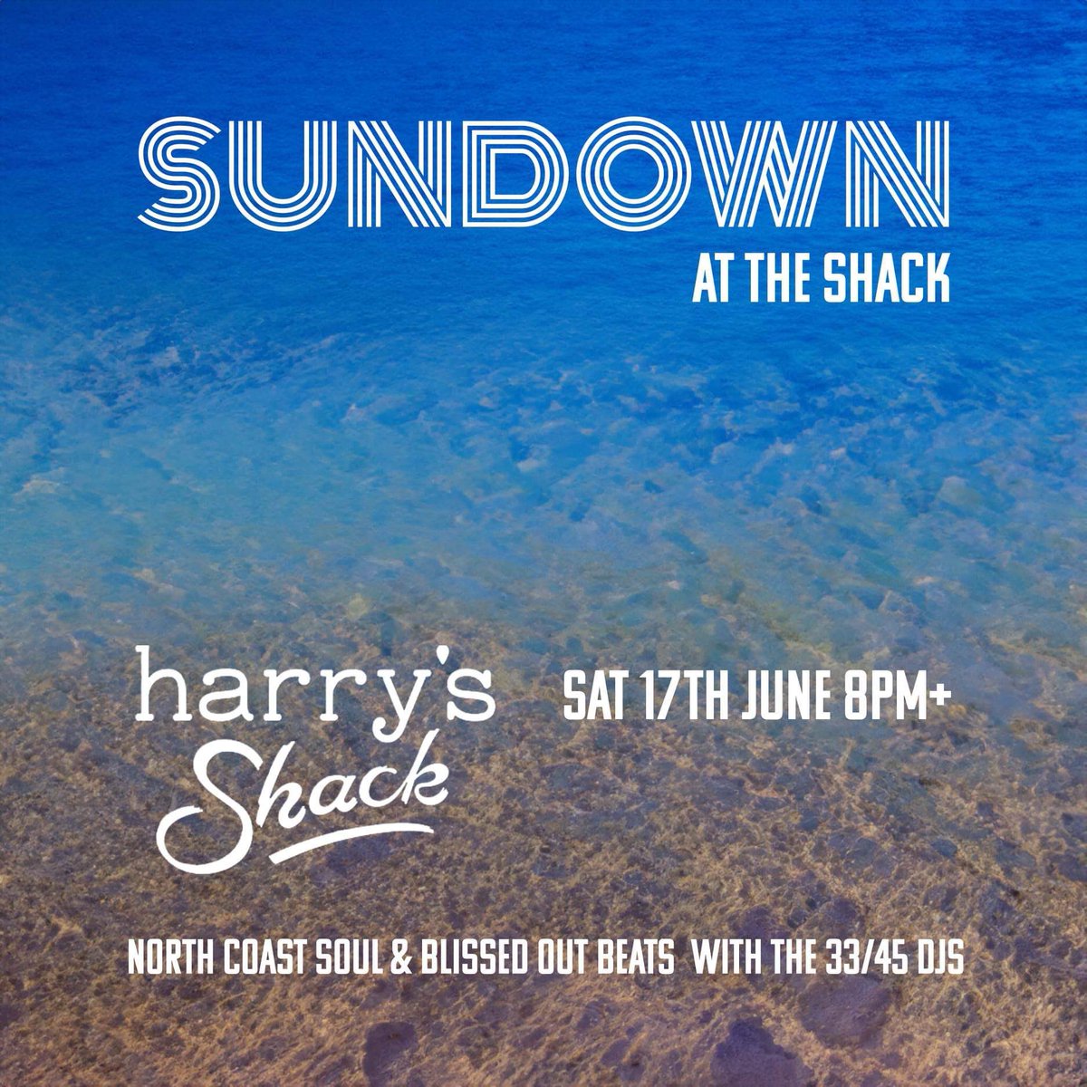 33/45 Summer Residency at <a href="/Harrys_Shack/">Harry's Shack</a> in full flow, double header this weekend, we are playing Friday and Saturday, kicking off about 6ish on Friday to maximise that Sunshine! 33/45 bringing some Balearic vibes to the North Coast #beachlife #vinyl #sundowner #soul #harryshack