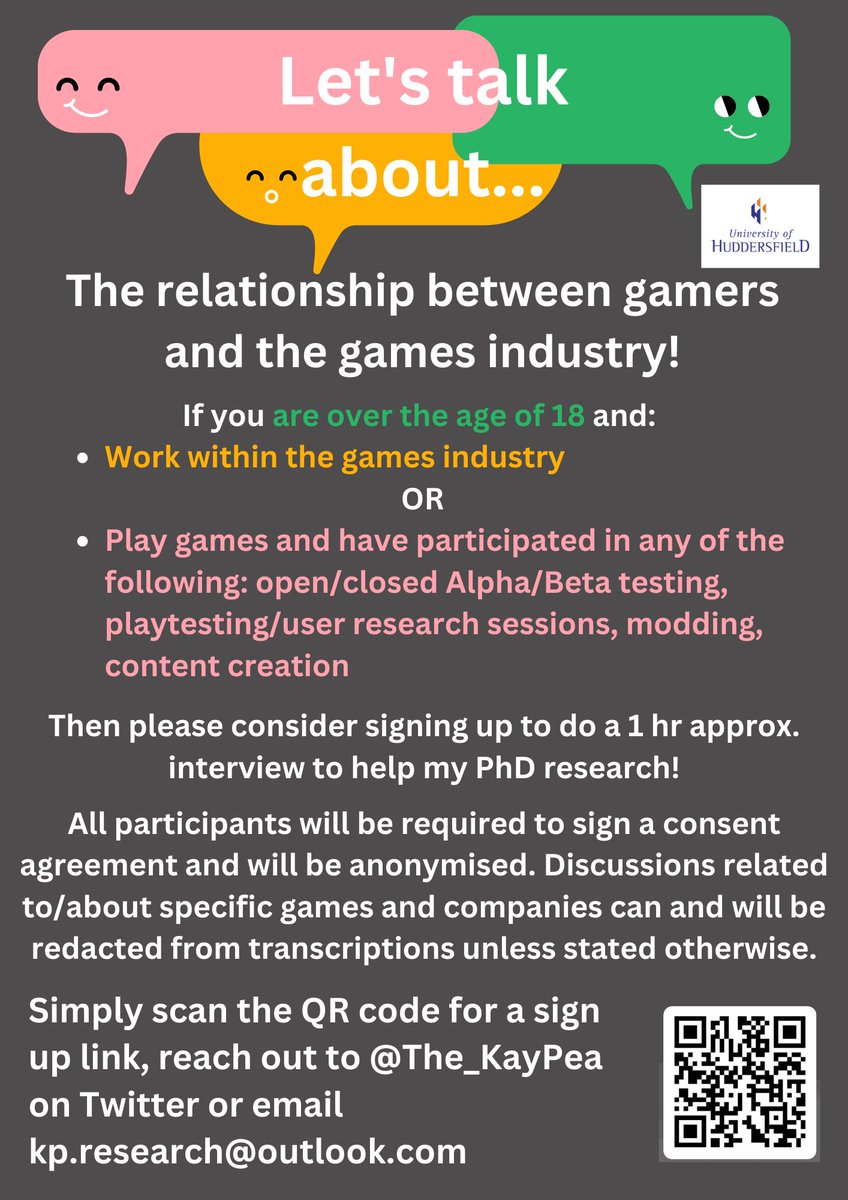 I am pleased to say I'm finally starting my recruitment for my PhD research interviews and would love it if anyone would sign up to come and speak to me! If interested please sign up using the link and RT's would be appreciated!

forms.office.com/r/LqCe7gmGTe

🧵 below for more info!