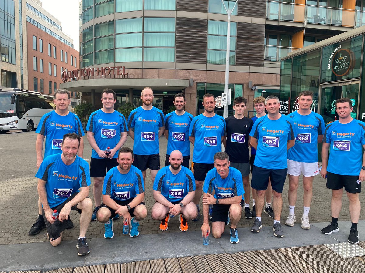 PJHegartySons's tweet photo. Well done to our incredible team members who took part in the #GT5k race series last night in sunny Cork city! ☀️ 🏃‍♀️🏃‍♂️

A massive thank you to @GrantThorntonIE for putting together this brilliant event &amp; raising much-needed funds for @childreninhosp!

#givingback #pjhegarty https://t.co/mts0jHs7ez