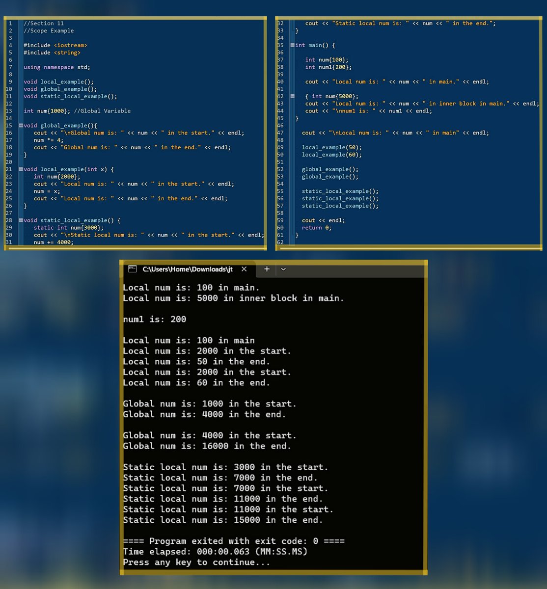 FaryalWajiha's tweet image. Day_50 of #100DaysOfCode of C++ with Instructor Frank Mitropoulos, Udemy. 

Explored scope rules. Hands-on practice with global, local &amp;amp; block scope.
 
Practiced in Codelite IDE. Join me on Patreon for more!
#cppsfact #cpp23 #coding #udemy #Patreon #support #Funding #programming