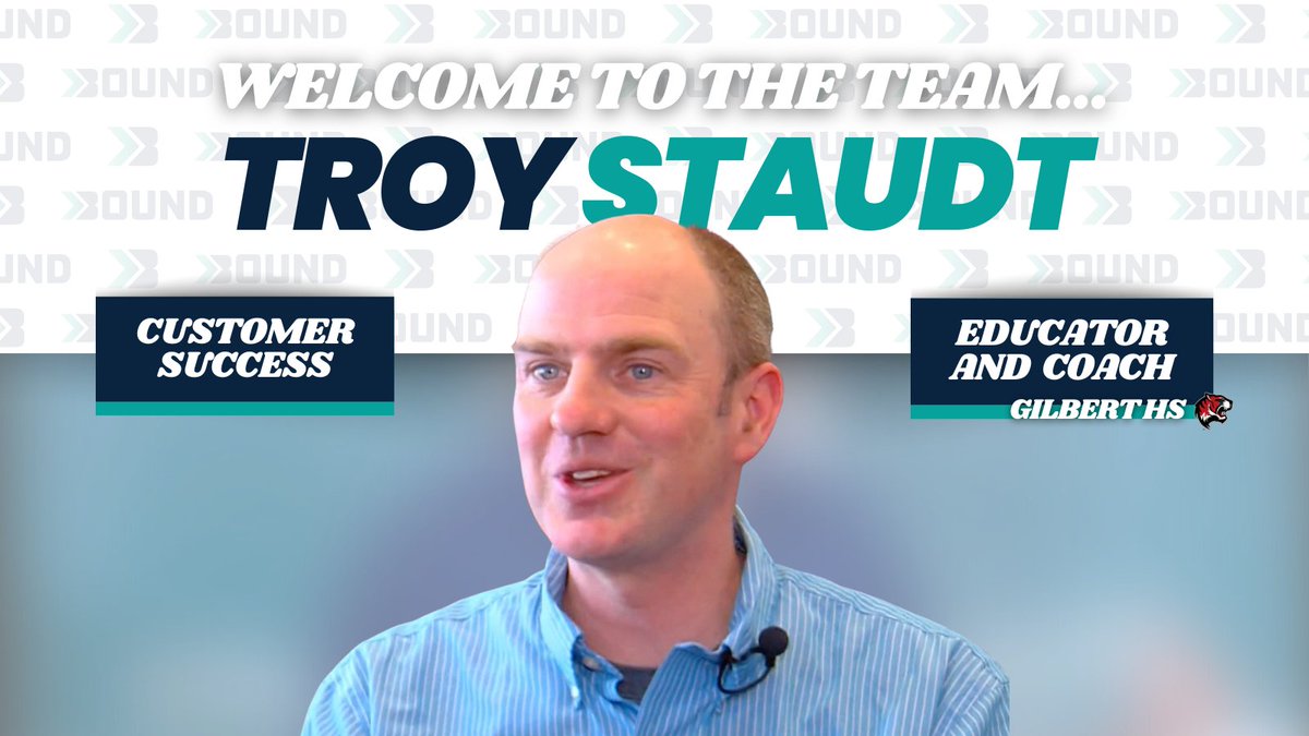 Bound_HQ's tweet photo. Welcome to the team, @TroyStaudt! Troy will be joining our Customer Success Team, providing years of experience as a former educator, coach, and tech integrationist for high school sports &amp; activities. Give it up for Troy! 👏 https://t.co/zzCpD1qXYV