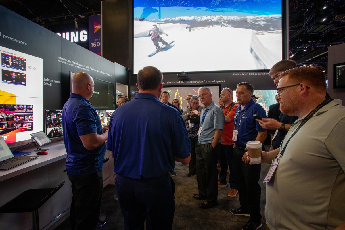 Christie_ProAV's tweet image. The doors are open at #InfoComm23 and we're ready to welcome you at booth #1632! Come check out our complete #AV solutions, from #videowalls to #projection and #showcontrol, and see how we can bring your vision to life. bit.ly/IC23-AV

#AVTweeps #InfoComm #ProAV