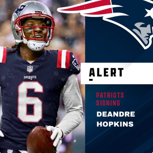 🚨 BREAKING NEWS 🚨 Deandre Hopkins & the New England Patriots have agreed to a 2 year deal worth ~$32 million. @Patriots have a new weapon and are now immediate contenders. @DeAndreHopkins @MacJones_10 #PatriotsNation #Patriots #DeandreHopkins @RapSheet @AdamSchefter @diannaESPN