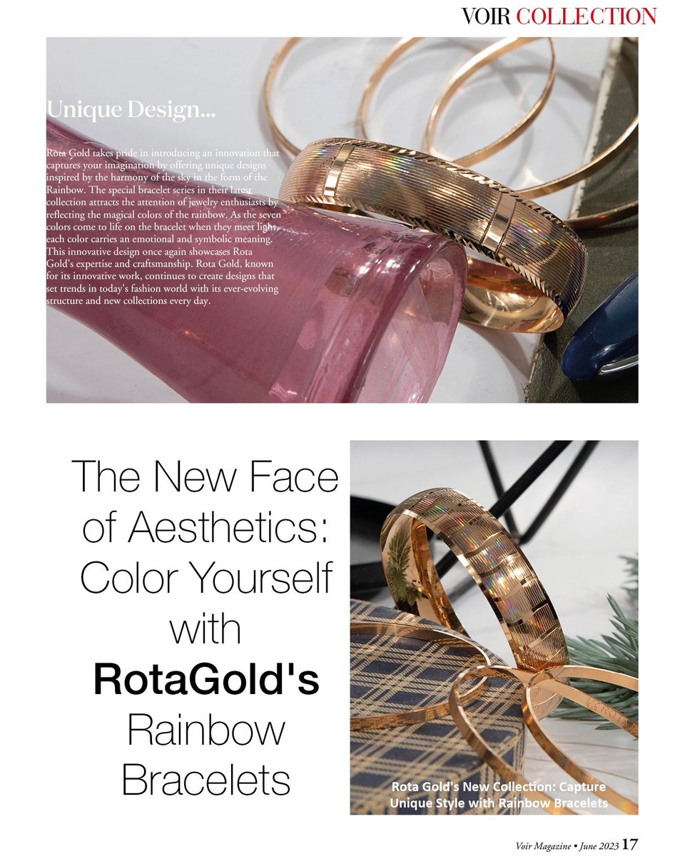 Rota Gold’dan bir ilk daha! 
Renklerin Büyülü Dansı
''Rota Gold’un Göz Kamaştıran Gökkuşağı Bilezikleri” | Rota Gold once again brings forth a new first! The Enchanting Dance of Colors: "Rota Gold's Dazzling  Rainbow Bracelets”#RotaGold
#GökkuşağıBilezikleri
#GökyüzündenEsintiler