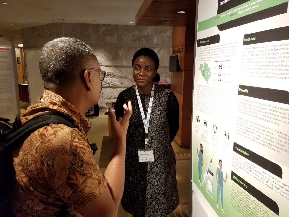 Today, our team members, @Kaysolaoye and @S_0ko02 gave two poster presentations at #VARN2023, sharing insights from our work deploying offline and online social listening mechanisms to manage misinformation around routine immunisation in Nigeria.
#HealthFactCheckNaija