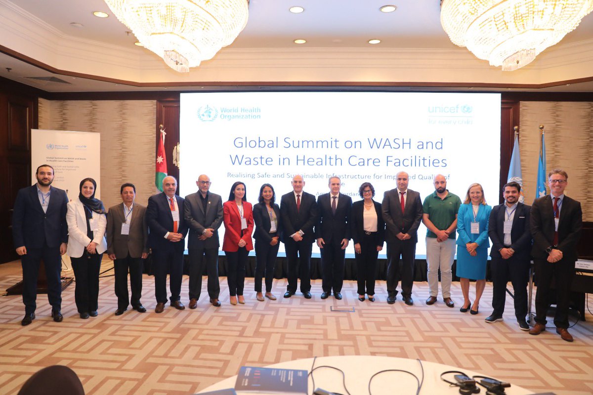Every health care facility must have WASH, clean energy and resilience to climate change. Participants  @WHO @UNICEF Global Summit  in Amman 🇯🇴 commit to accelerate action #Globalsummit #washinhcf #wasteinhcf #health #globalplan @WASH_FOR_HEALTH @UN_Water @siwi_water #Climate