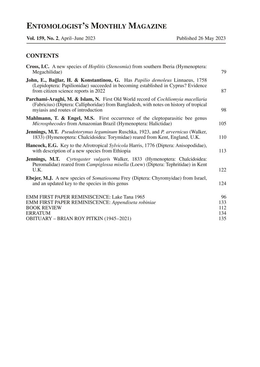 Entomologist's Monthly Magazine tweet media