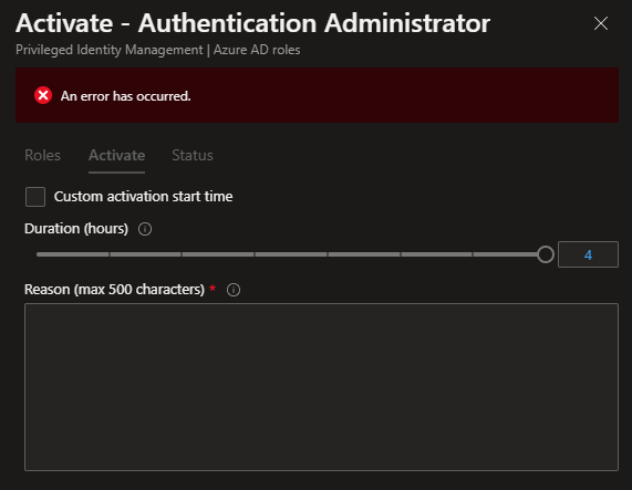 the_sysadmin's tweet photo. Anyone else having issues elevating with PIM in #Azure ?? https://t.co/xq557s1yTL
