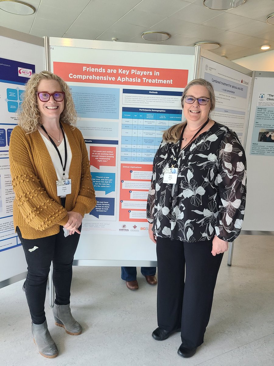 StrongStoryLab's tweet photo. Today our friendship &amp; #aphasia research group shared findings from w friends of people w/aphasia @nordicaphasia23   @vivek_murthy @Surgeon_General has declared social isolation a public health crisis. #slps #slts support communication which is key to friendship! #NAC23 https://t.co/nCw2BUYaLg