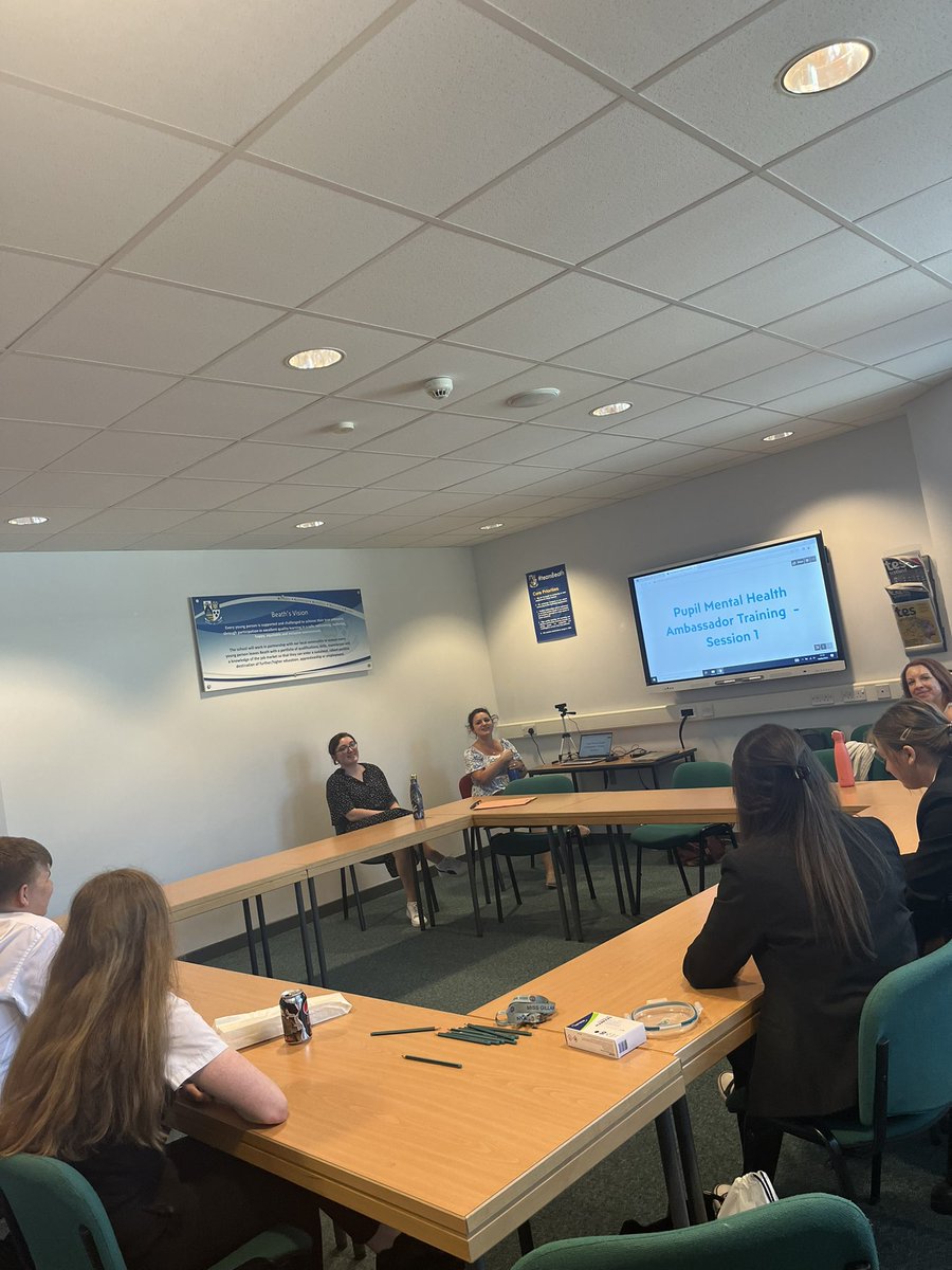 Our wellbeing ambassadors completed their first training session today. Thank you NHS CAHMS, we’re looking forward to next week 🧠 @Beath_HS