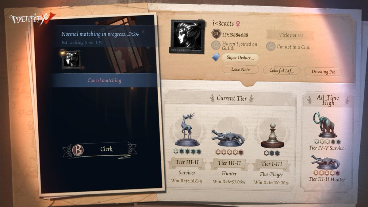 SpillsDa's tweet photo. I'm playing Identity V. Fancy a game? https://t.co/YLBXatttau