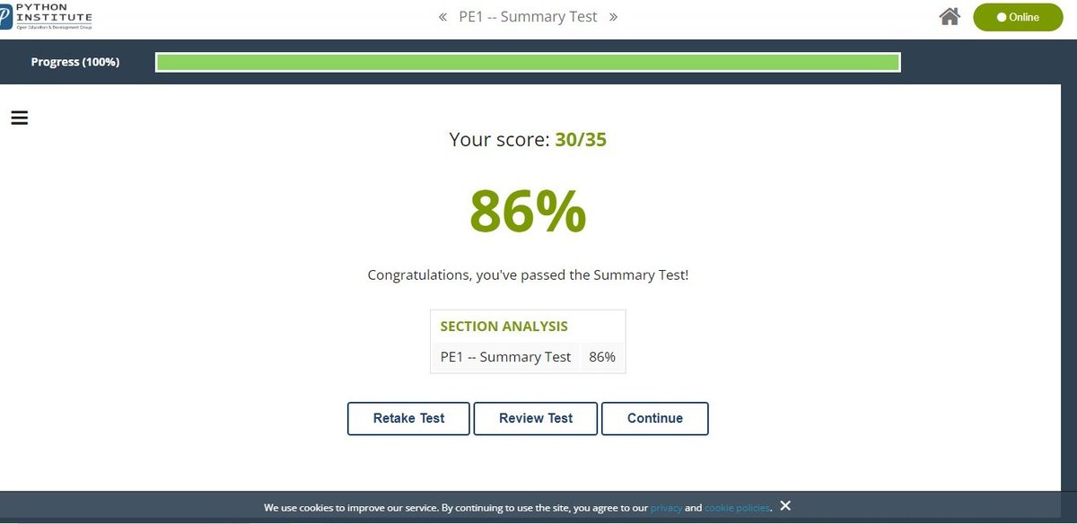 WallyOwi30's tweet image. Summary test passed!๐ฅณ Next the PCEP and then probably some Django to get some Python with a database experience ๐ค๐ค๐
#pcepcertifications #pythonprogrammers