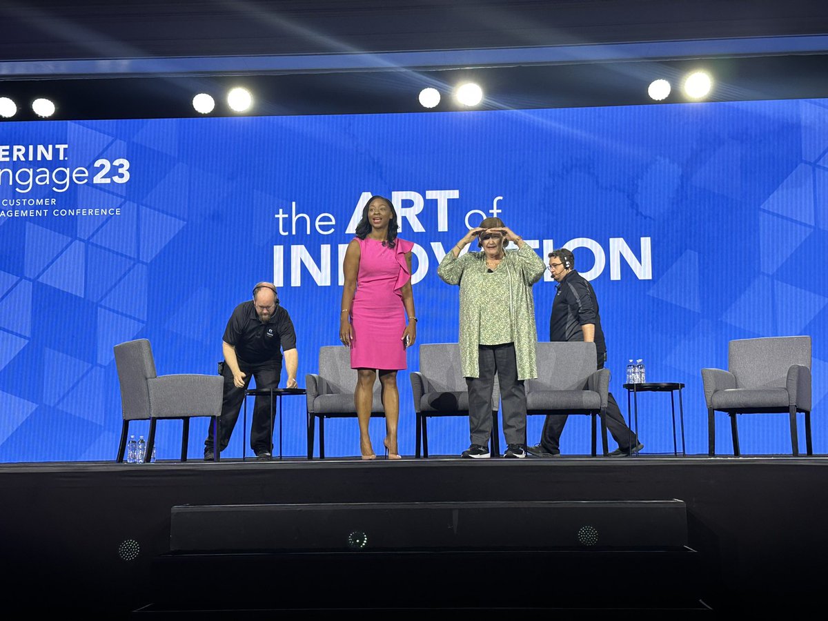 lizkmiller's tweet photo. Here they come... @TheJuanitaColey and @McGeeSmith to celebrate award winners from @Verint customer awards #Engage23 https://t.co/fDFaDRZ1VR