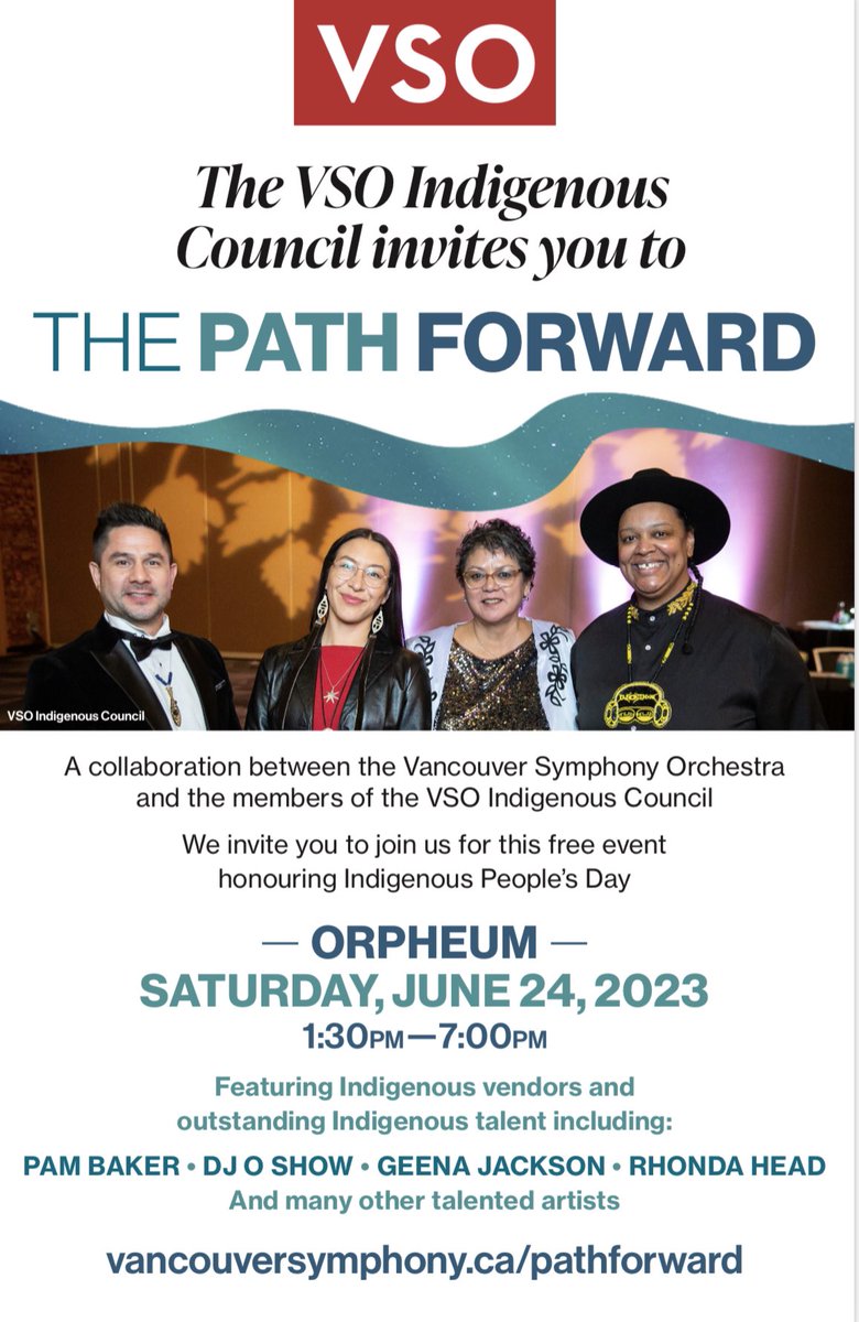 Come to this FREE event!! I’m performing my track “Status &amp; Clarity” w the <a href="/VSOrchestra/">Vancouver Symphony</a> 🙌🏿✊🏿 at The Orpheum June 24th!! check out Vendors, Artists, an Incredible Host, and a Fashion Show!! All to celebrate Indigenous People’s Day!! 🙌🏿✊🏿