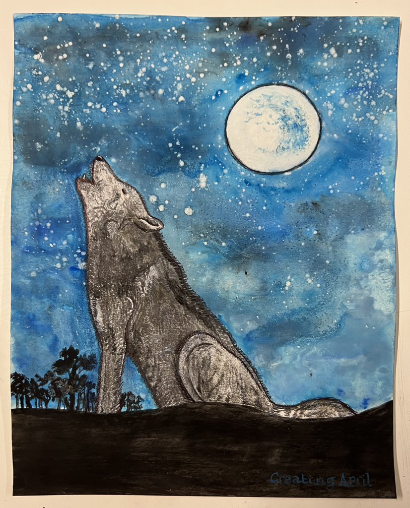 CreatingApril's tweet photo. Busy bee multitasking lots of my jobs but here is a piece I’ve finished - ‘Howling’ or ‘Ellie the Werewolf’ (will have a think about the name 😅)
#madeinyork #localartist #madeinyorkshire #werewolf #mixedmedium #paintings #moon #artist https://t.co/HoTSAv73Kw