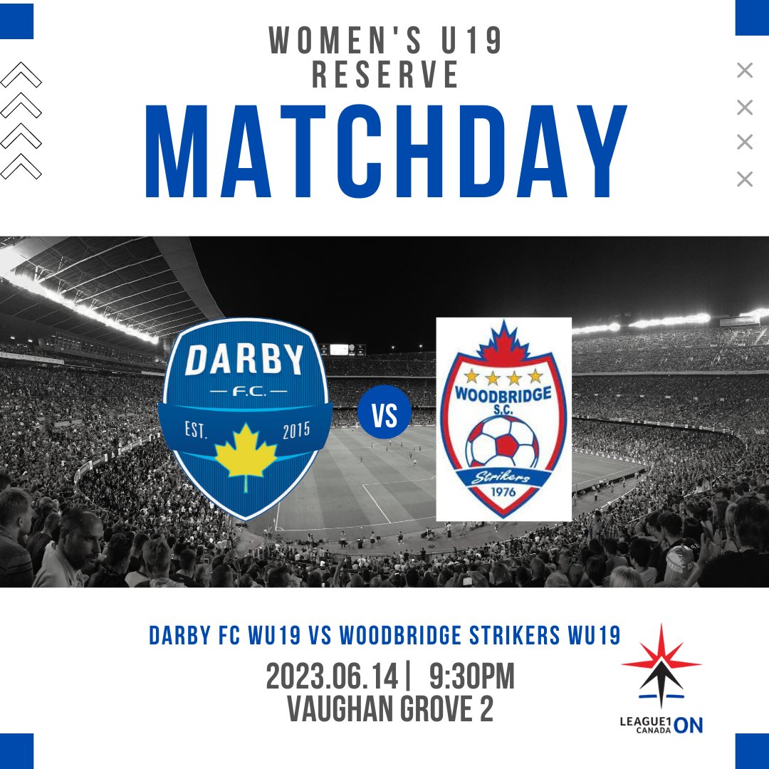 🎉Our Darby FC U19 Reserves are away tonight as they take on Woodbridge Strikers U19 at Vaughan Grove #2!⚽

Good luck ladies!👊
