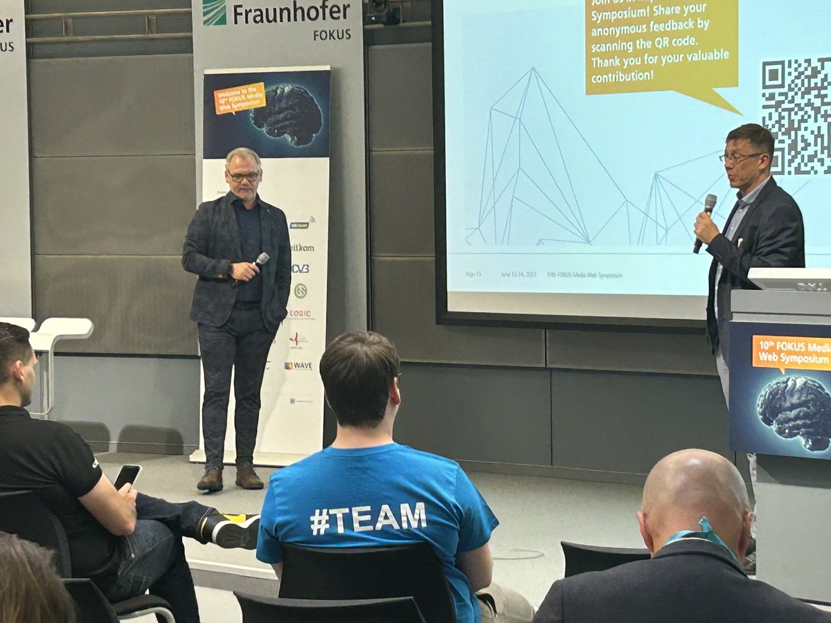 Closing Session of #FOKUSMWS with the conference chairs Stefan Arbanowski and Stephan Steglich. Many thanks to all speakers, partners, exhibitors and the great audience! We are looking forward to the eleventh edition of the FOKUS Media Web Symposium. See you!