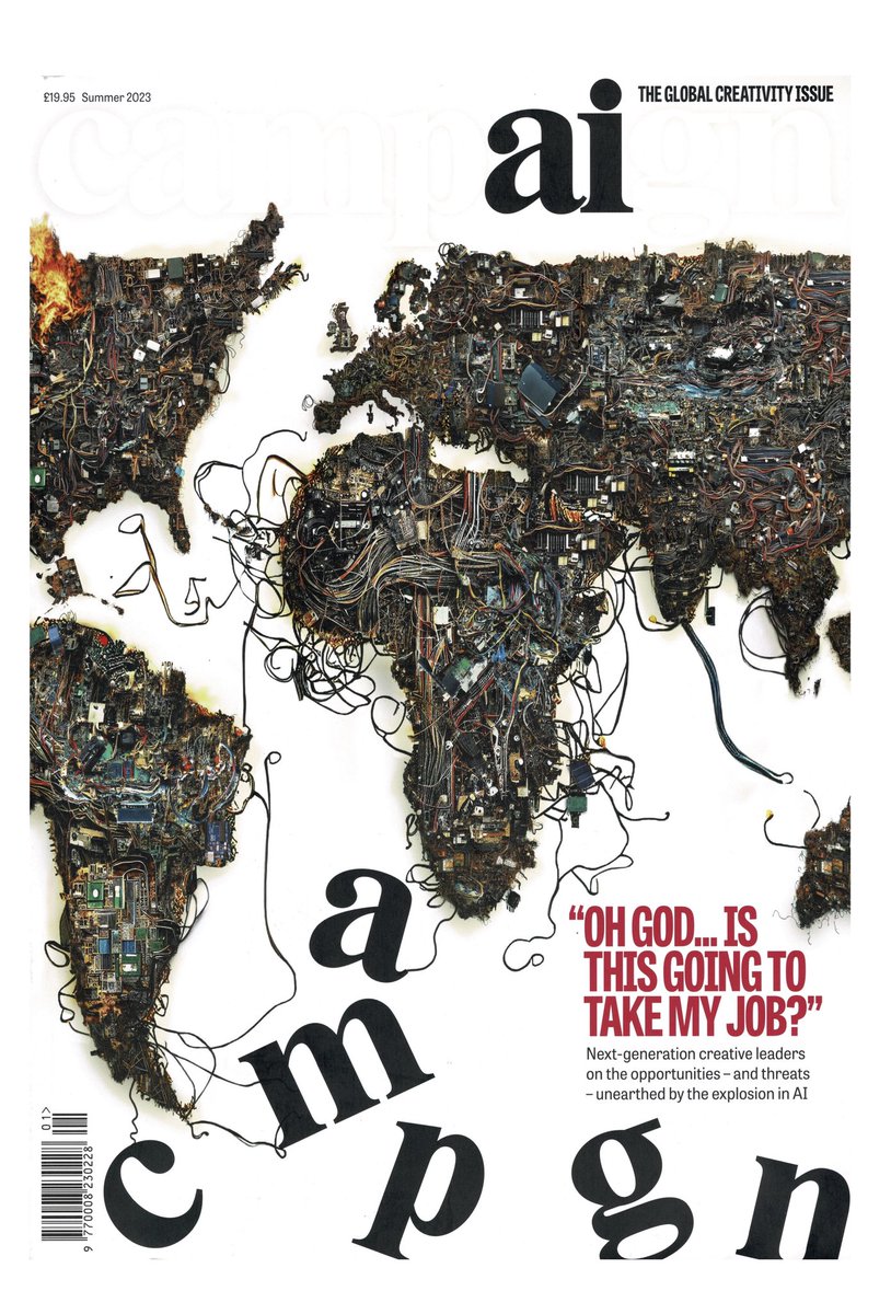 Simple but clever

This feels like a brand confident enough to mess around with its logo to own a topic 

Good to see <a href="/Campaignmag/">Campaign</a> 

Assuming concept was down to senior art director #ChrisBarker
If so, take a bow

#AI 
#Advertising
#Communications
#Brand
#Creativity