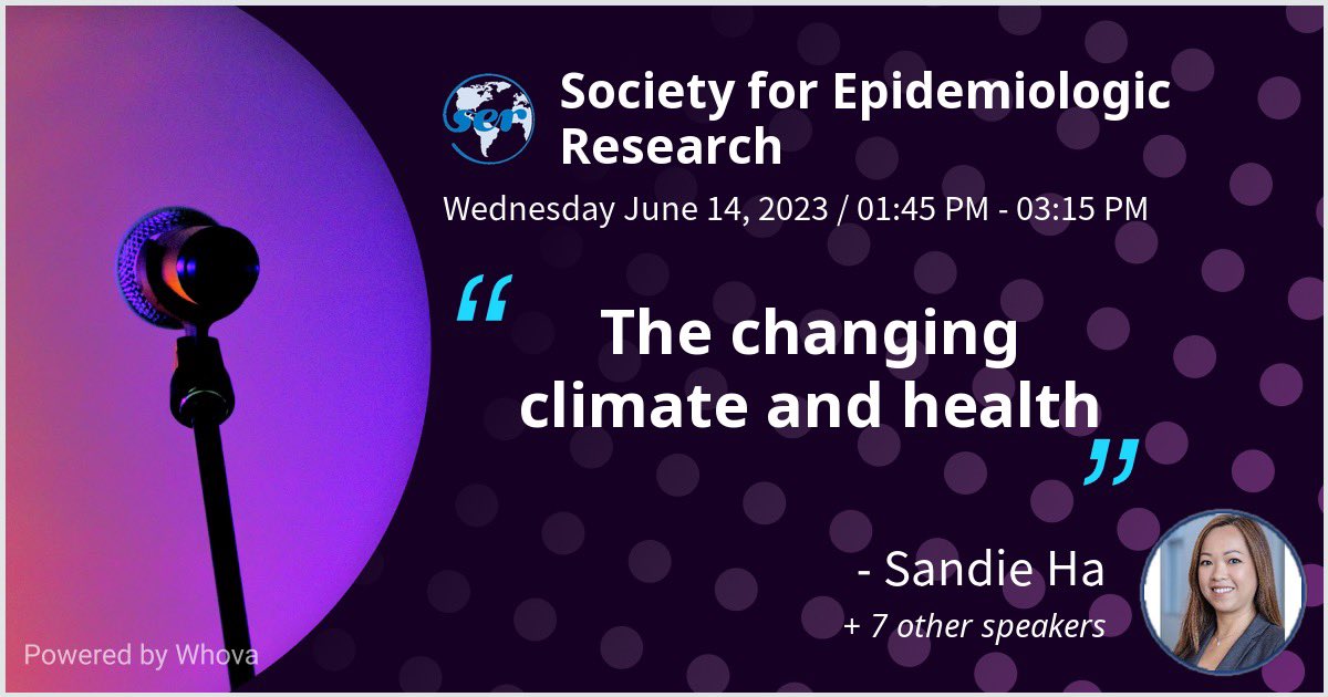 SandieHa1's tweet photo. Join us in Mt Hood at 1:45 today for a session on climate change and health!! @societyforepi #SER2023 . https://t.co/1Xt9Sas4JQ