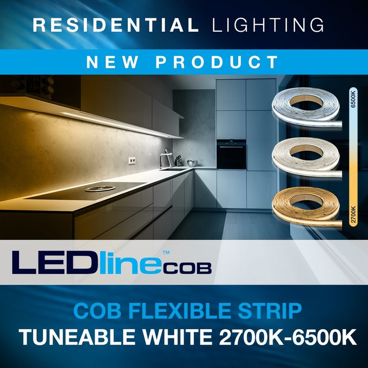 NEW LEDLine COB strip 

continuous run of light, eliminating LED hot spots.
Perfect or kitchens and bathrooms with reflective surfaces. 

Available in single colour, tuneable white &amp; RGB.

bit.ly/3VMSNnE

#aurora #lighting #LED #kitchen #bathroom #upgrade #NEW