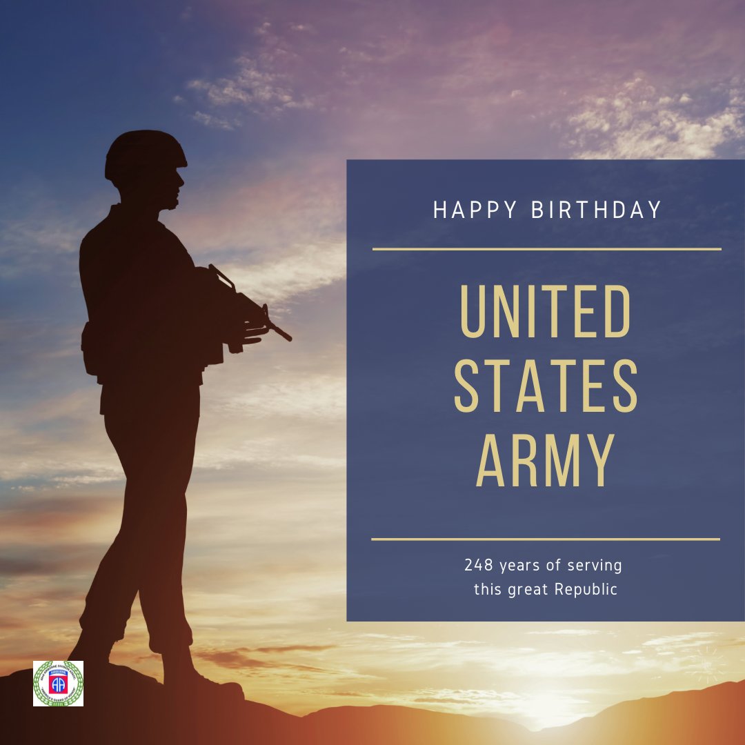 Happy Birthday 248th to the United States Army!!   🇺🇸  ♥️  🎉 
#Airborne #82ndAirborne #82ndAirborneDivision #82ndAirborneDivisionAssociaiton #Paratrooper #Trooper #Veteran #Army #82ndAirborneVeteran #USArmy #HappyBirthday