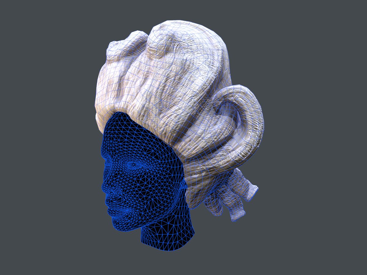#Freelance work a XIV Century #French Female #Wig made for an #AR #RPG #Game made with #ZBrush #Maya #substance3dpainter and #Marmoset

#prop #heroprop #organic #character #videogame #games #hat #costume #gameart #stylized #pbr #3d #3dart #3dartist #lowpoly #gameart #gameready