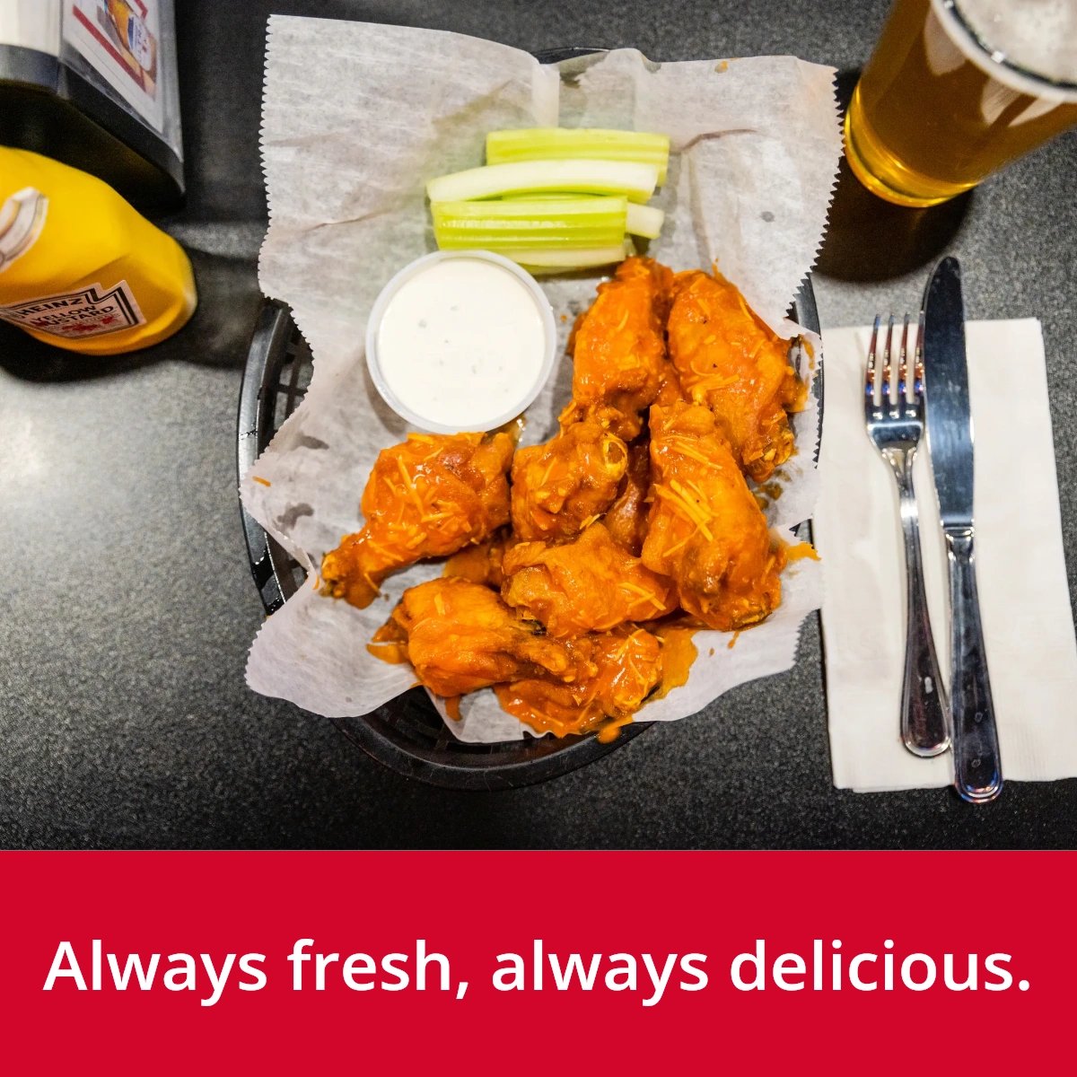 ScoreboardPandG's tweet photo. Handcrafted and made to order, our wings are sure to hit the spot! Stop by and satisfy all your cravings today. https://t.co/msNXuHYEca