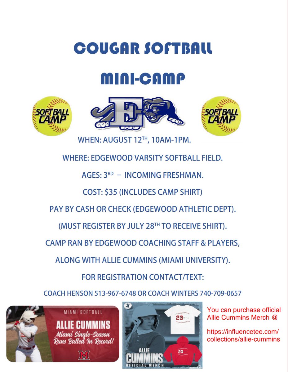 Edge_Softball's tweet image. Cougar 🥎 Camp!!