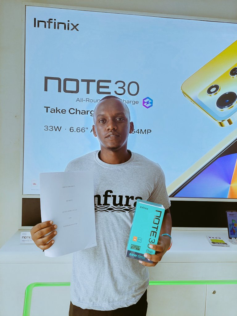 harerimana_tito's tweet image. I wish to express my sincere gladness for my agreement with @infinixrwanda . It is a great honor to work with you. 

Thank you for choosing me as a partner , and I am sure we are going to make people know how good is #InfinixNOTE30Series

 #AllRoundFastCharge