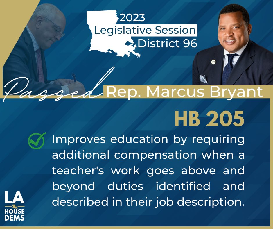 LAHouseDems's tweet image. Rep. Marcus Bryant fought for our teachers, which will improve educational outcomes for our children and help create a brighter future for our state. #LaGov #LaLege #LaEd
