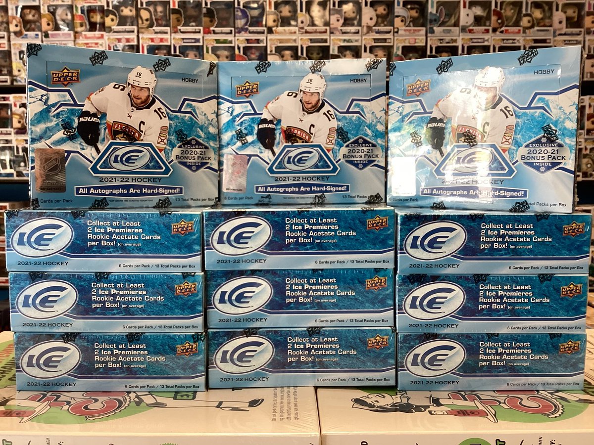 SportsCardsHOF's tweet photo. In stores today, 2021-22 Upper Deck Ice Hobby !

12 Packs Per Box + 1 Bonus Pack, 6 Cards Per Pack

#nhl #ud #upperdeck #hockey #collectthebest https://t.co/X1azreOQxG
