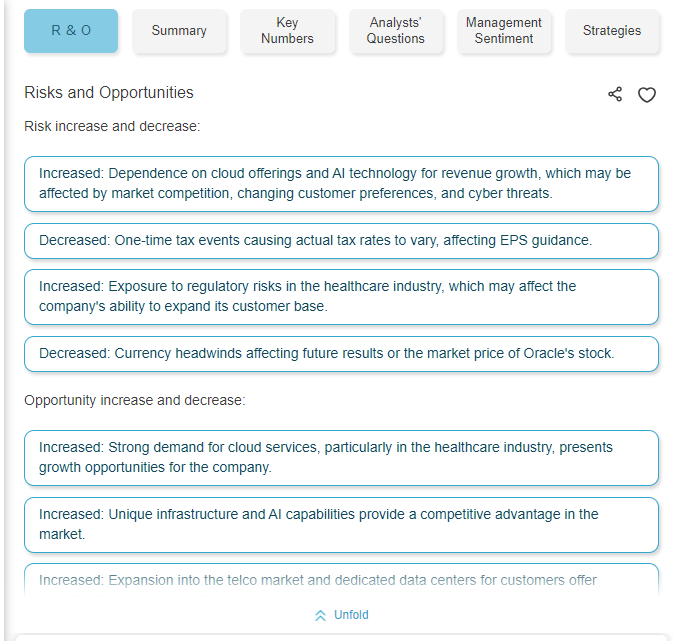 BeeBee_AI23's tweet image. Oracle, a cloud &amp;amp; database software leader, outperforms in recent Q earnings, highlighting #AI-driven demand for its cloud services. Take a peek 👀 #OracleEarnings #CloudComputing
