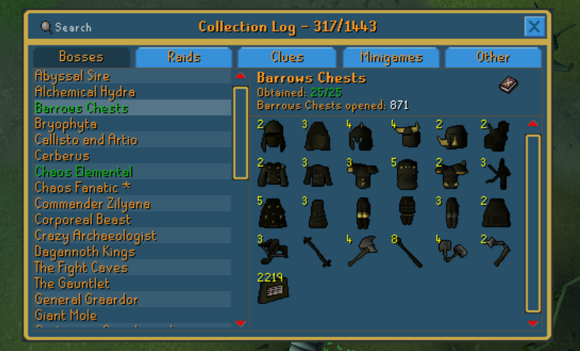 MissyTheBaker1's tweet photo. Finaalllyyy! Greenlogged @ Barrows! #OSRS #runescape #collectionlog #gains 

Thanks to my Clan who spurred me on during the event <3 @deependosrs https://t.co/oXmSRg2zQz