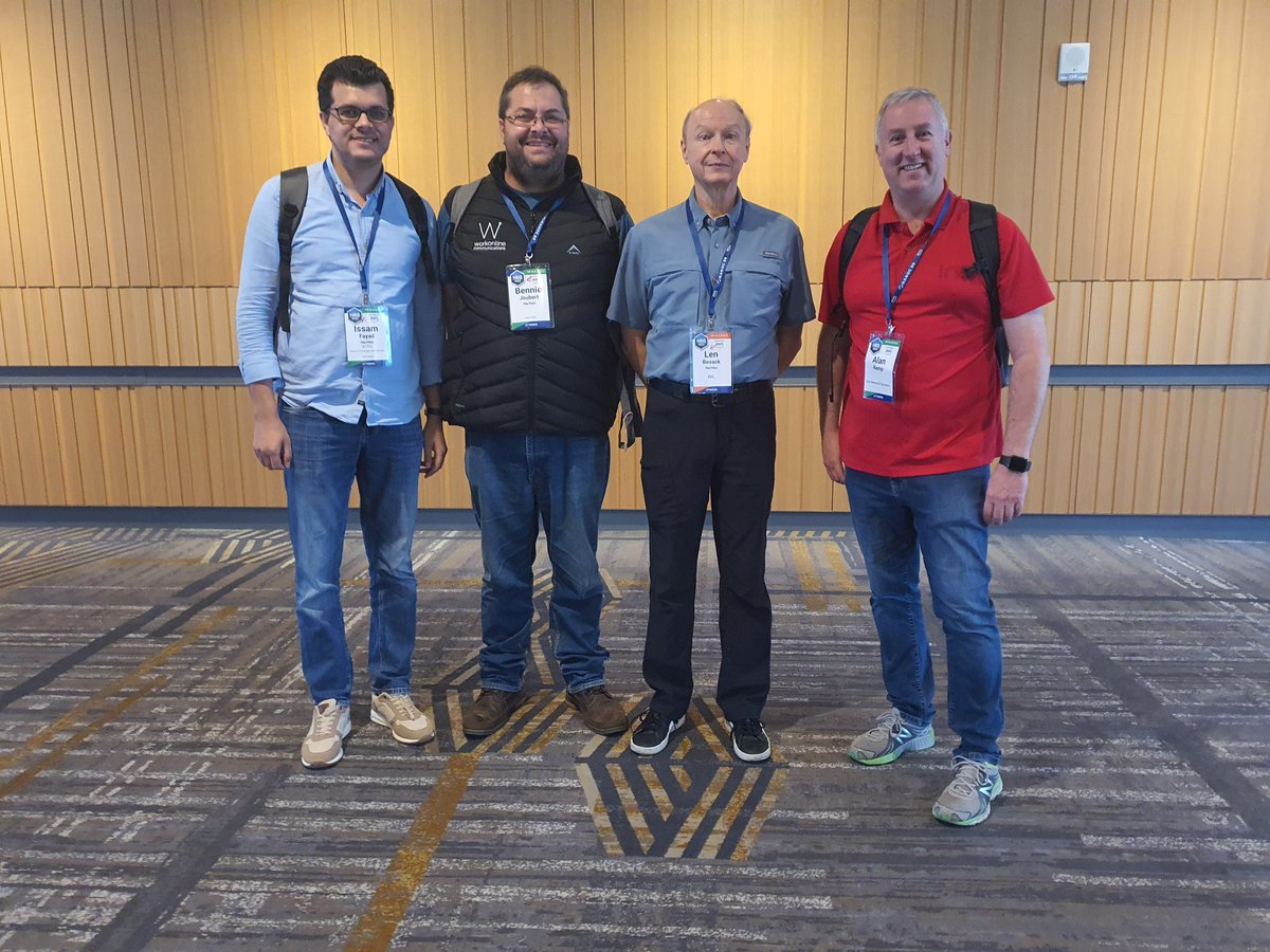 benniej86's tweet photo. Met #LenBosack yesterday w/ #AlanKemp from @IRISnetworksys and @fayad_issam from @VTSBurkina One of the founders of @Cisco and Keynote at #NANOG88 https://t.co/daqLdJyF6U