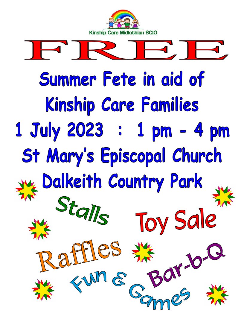 Our Summer Newsletter will soon be available for  download from our website. Thanks to our sponsors during this quarter @NLCF, <a href="/RobertsonTrust/">The Robertson Trust</a>,  <a href="/cashforkidsEDI/">Cash for Kids Edinburgh, Lothians, Fife & Falkirk</a>   Up and coming event, Fete &amp; Bar-b-q on 1 July 2023.  Everyone welcome, Free entry.