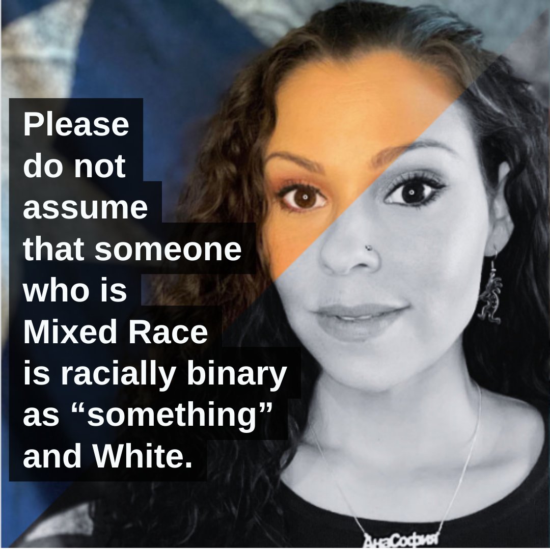 Mixed race can mean a lot of things, including being a political identity that pushes back on the concept of “race” and White supremacy. Please be cautious of assumptions that uphold whiteness as the universal norm.

#mixedrace #mixedracelatina #stopwhitesupremacy