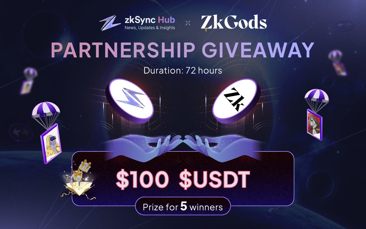 GamingOnBase's tweet photo. 🔊PARTNERSHIP - GIVEAWAY 🤝

🎁 Prize for 5 winners

$100 $USDT

✔️ To Enter:
1️⃣ Follow @zkSync_Hub x @GodzkSync
2️⃣ ❤️ and Retweet
3️⃣ Tag 3 friends
4️⃣ 🎁Be active on Zealy to win big reward + airdrop👇🏻
https://t.co/JTzsPFB2jR

⏰ 72 hours

#zkSync #Airdrop #Giveaway https://t.co/5Xm7qEeO9a