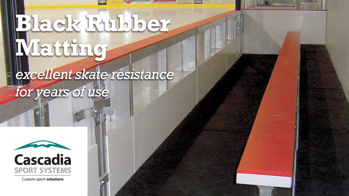 Take advantage of rubber replacement when the ice is out during summer shutdown. Recycled black rubber matting is an economical flooring solution that provides excellent skate resistance for years of use. Contact us for more details.
