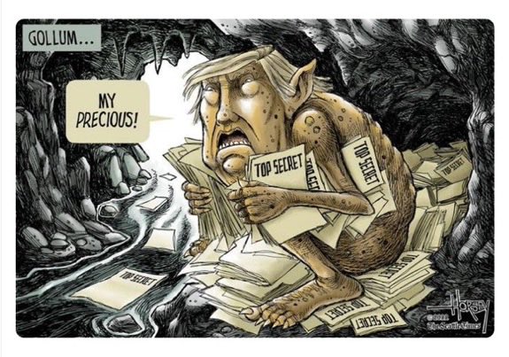 Great David Horsey cartoon in The Seattle Times. #TrumpIndictedAgain