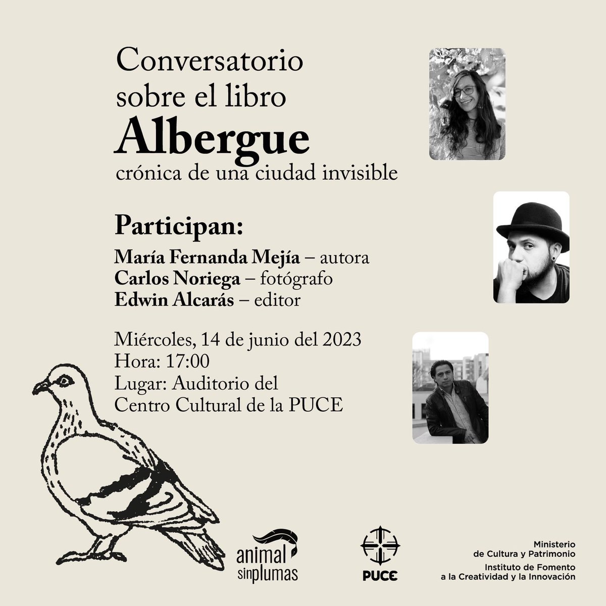 Me alegra saber que está publicado este libro de dos colegas que admiro, <a href="/Fermaria/">María Fernanda Mejía</a> y <a href="/cnfoto28/">Carlos Noriega</a> ✒️📷

Lo comentarán esta tarde en la Feria del Libro de la PUCE, junto con el editor <a href="/edalcaras/">Edwin Alcarás</a> 🍷

#NoFicción