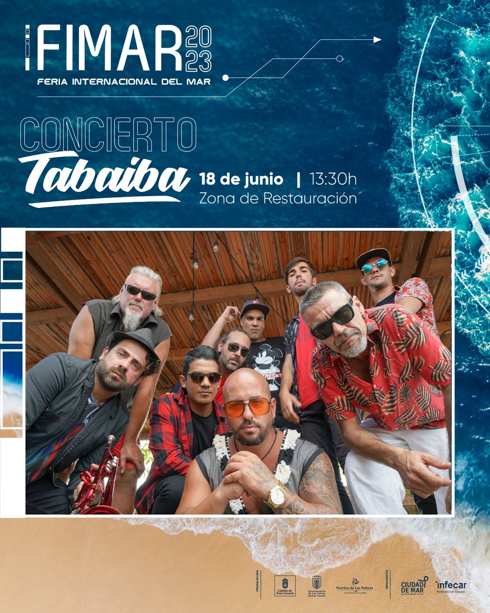 🎶  ¡Que comience la fiesta en el Muelle Santa Catalina!  Este domingo 18 de junio, a las 13:30 horas, ven a  bailar y disfrutar al ritmo de Tabaiba Band en ⚓ #Fimar2023.

Disfruta junto al mar de la energía contagiosa del reggae, ska, cumbia y hip-hop. 🌊