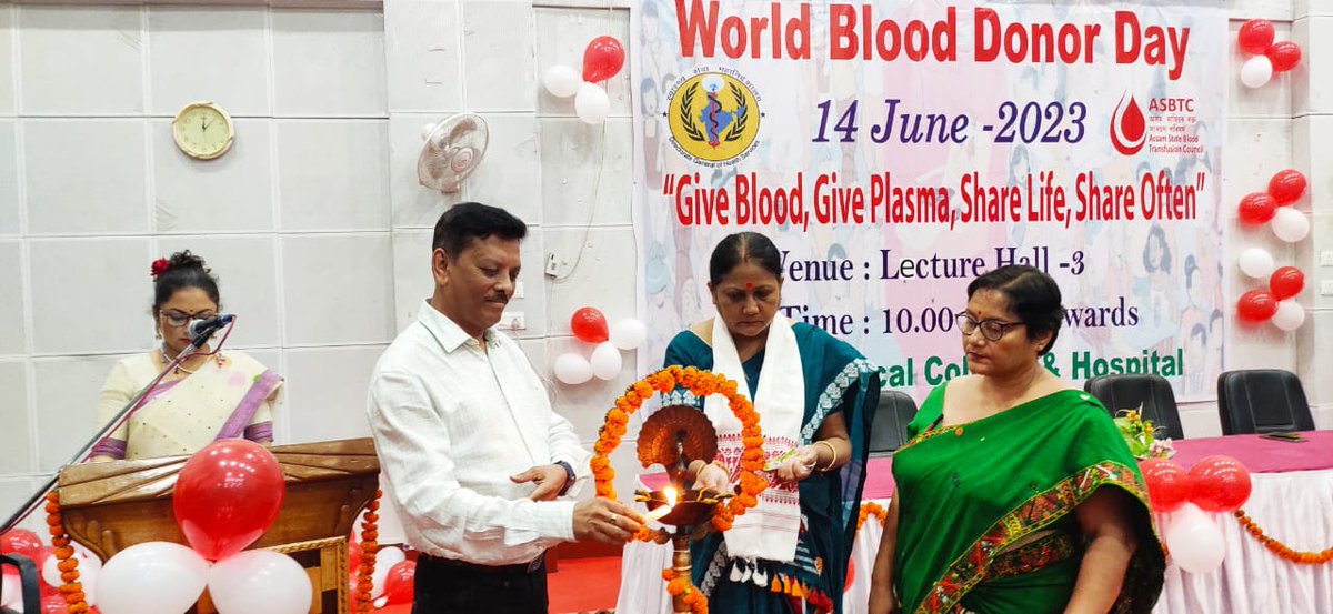 Snapshots of felicitation ceremony of Indian Red Cross Society; 155 Base Hospital; Sashastra Seema Bal & Assam Valley School for their remarkable contribution in organization and donation of blood in the year 2022-23.