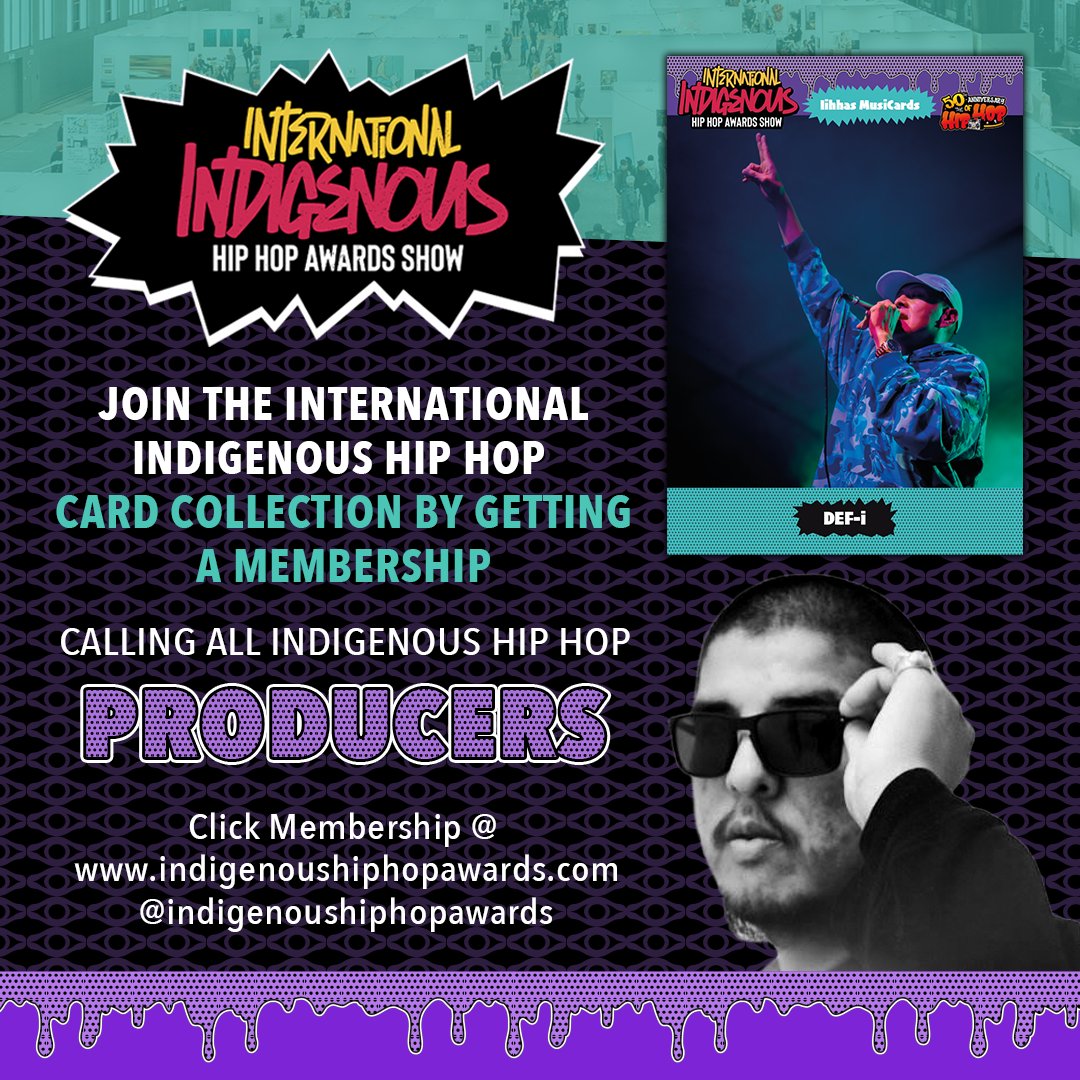 indigenousHHAS's tweet photo. We are excited to be celebrating the 50th anniversary of hip hop! So the International Indigenous Hip Hop Awards Show is proud to launch the World's First Ever Indigenous Hip Hop Card Collections for 2023.

YOU CAN BE A PART OF HISTORY!

#indigenoushiphop  #iihhas2023 #HipHop50 https://t.co/9rz68Bqijh