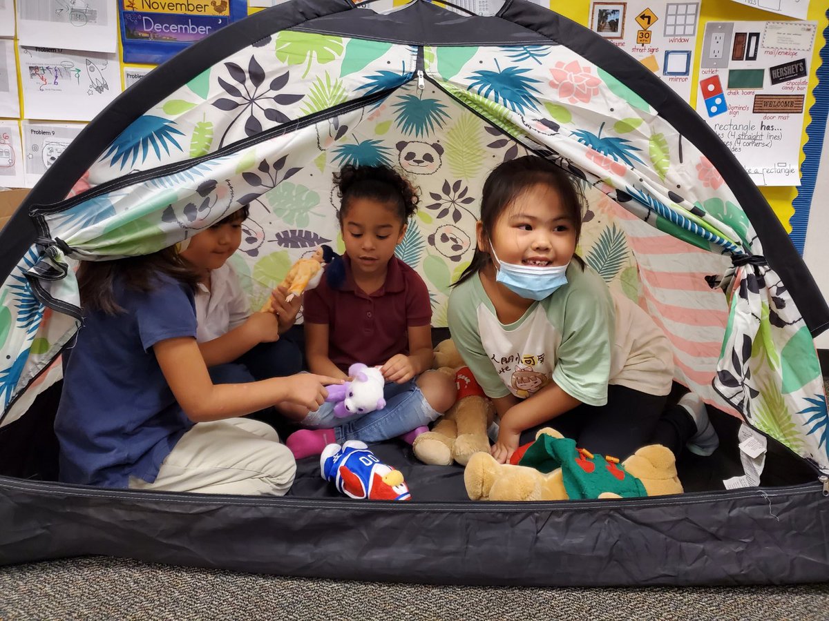 MatturroMEd's tweet photo. Ms. Nguyen’s Kindergartners enjoying reading in tent 🏕️ as part of their reading rotations!!! #ADSYFun #BoncatsStillLearning @ajbushelem https://t.co/Lxpfc5VrlL
