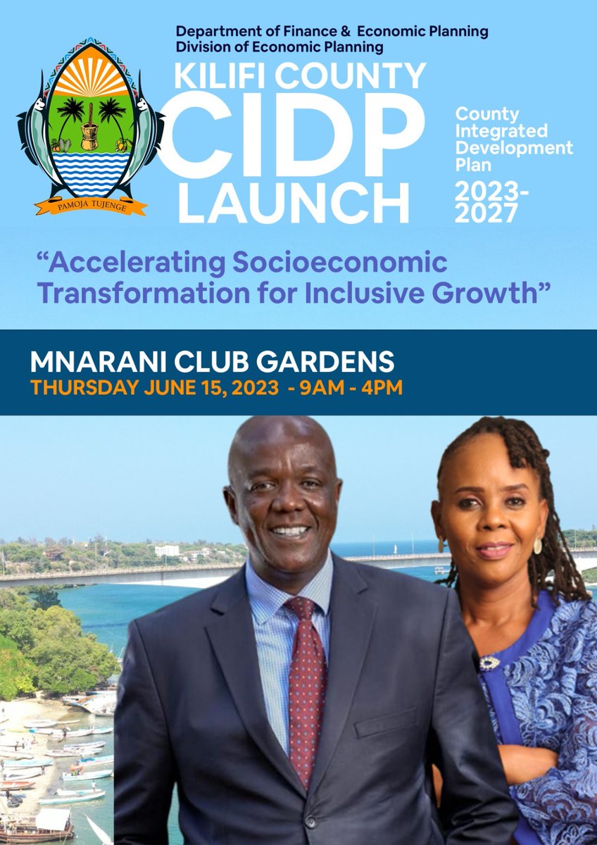 Public Notice!!
You are invited to the #CIDPLaunchKilifi  at Mnarani Club Gardens Kilifi.
@GideonMungaroM
@WaziriRuth_Dama