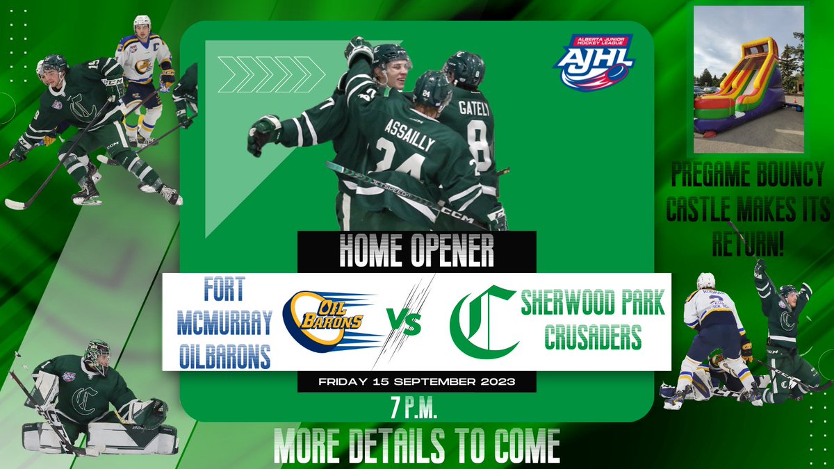 SPcrusaders's tweet photo. HOME OPENER DATE SECURED!

We'll welcome the @MOBHockey to the Sherwood Park Arena to open the Home portion of our 2023/24 season on Friday, September 15th! 

Keep it locked to our social media for info on securing your tickets!

#OneCru https://t.co/A7DA4lItYF