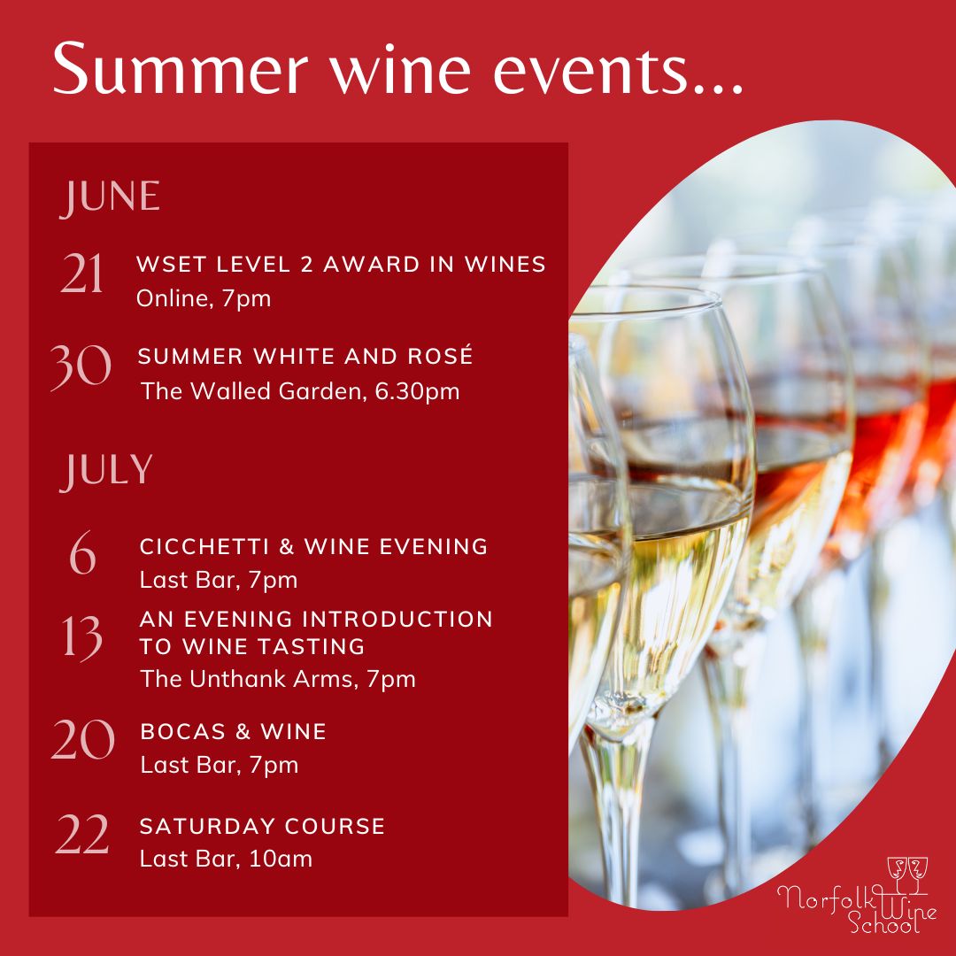 norfolk_wine's tweet photo. The weather's definitely heated up and now it really feels like summer ☀️ and we have a lovely bunch of events to bring you a taste of summer in a glass, including our NEW Summer White and Rosé tasting.

See full list of events and book: https://t.co/w868qMhWOL #Norwich #Norfolk https://t.co/Fk6DbBNBFs