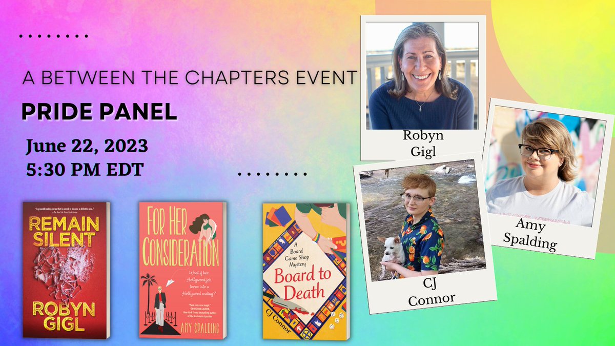 We're hosting a second Pride panel this month! Join us on 6/22 for a live chat with authors <a href="/robyngigl/">Robyn Gigl (she/her)</a>, @theames, and <a href="/cjconnorwrites/">CJ Connor (updates only)</a>! ow.ly/9iXJ50OMZhy